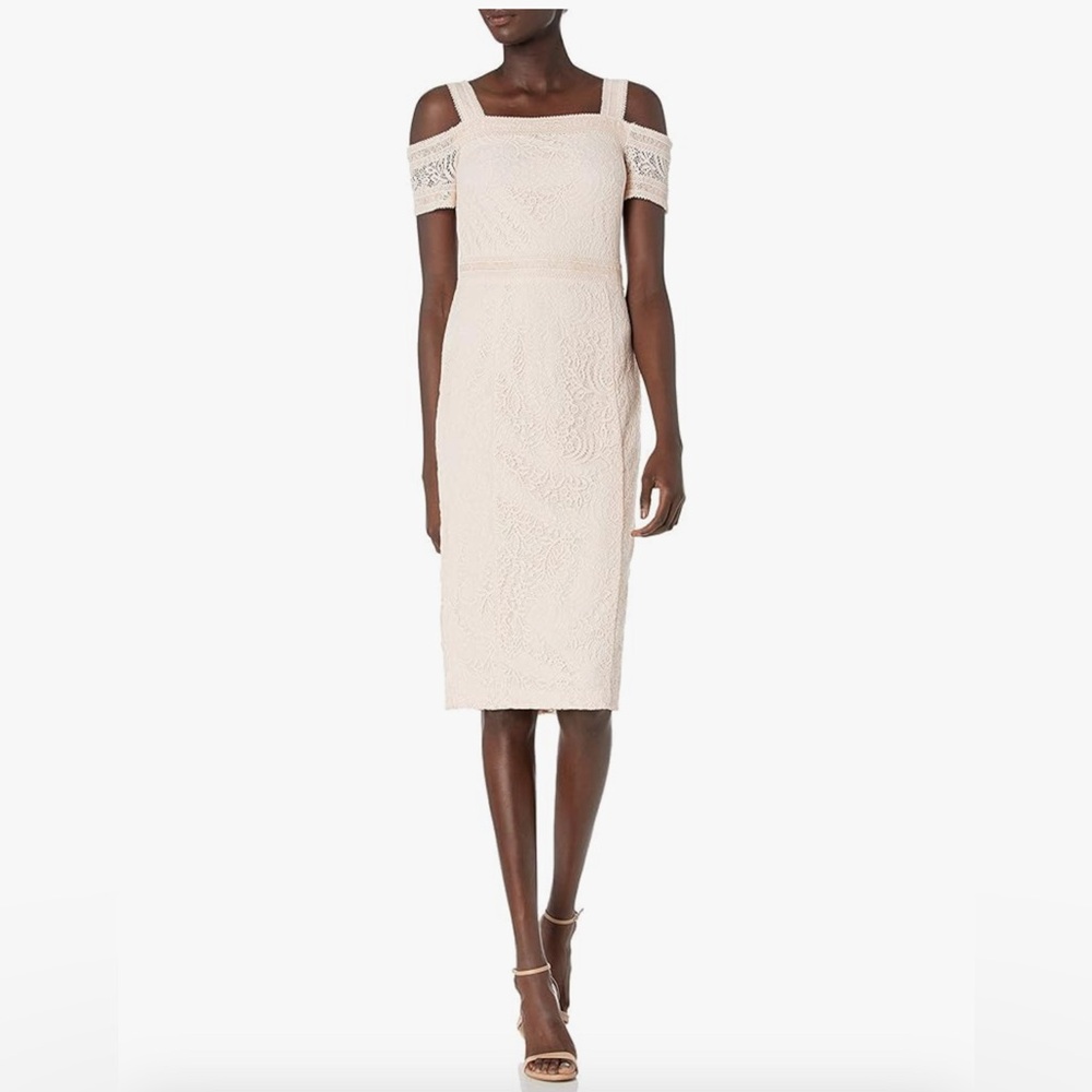 RACHEL Rachel Roy Cream Lace Midi Dress